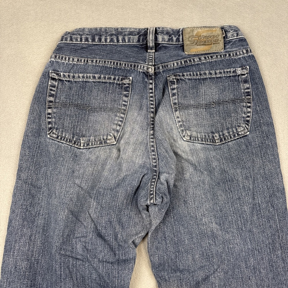 vtg Silver Jeans wide leg  womens 30/32 Stretch  Denim Y2K dark whiskering